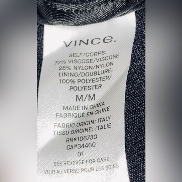 Vince Wm’s Sz Med Black Knit Long Sleeve Asymmetrical Zip Mock Neck Jacket - Picture 7 of 7